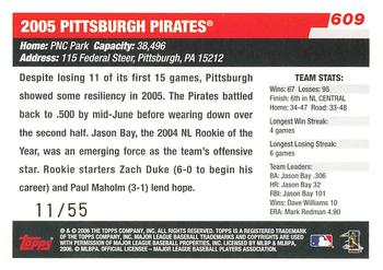 2006 Topps - Black #609 Pittsburgh Pirates Back