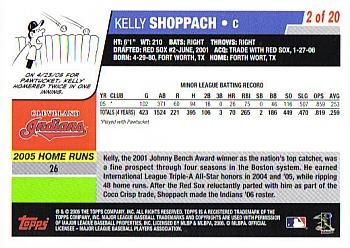 2006 Topps - Rookies #2 Kelly Shoppach Back