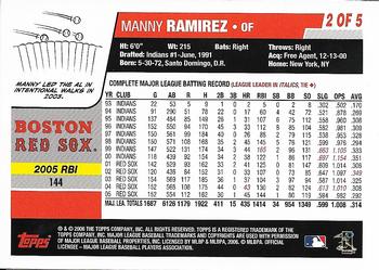 2006 Topps - Boston Red Sox #2 Manny Ramirez Back