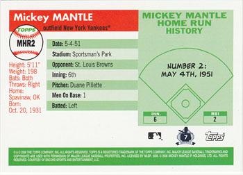 2006 Topps - Mickey Mantle Home Run History #MHR2 Mickey Mantle Back