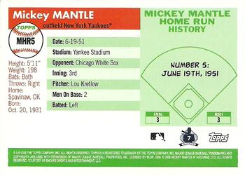 2006 Topps - Mickey Mantle Home Run History #MHR5 Mickey Mantle Back