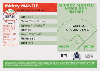 2006 Topps - Mickey Mantle Home Run History #MHR14 Mickey Mantle Back