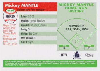 2006 Topps - Mickey Mantle Home Run History #MHR15 Mickey Mantle Back