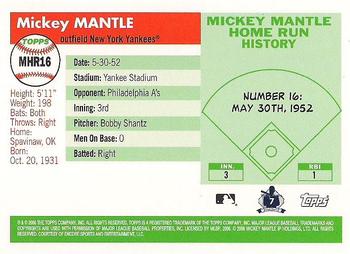 2006 Topps - Mickey Mantle Home Run History #MHR16 Mickey Mantle Back