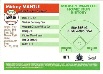 2006 Topps - Mickey Mantle Home Run History #MHR19 Mickey Mantle Back