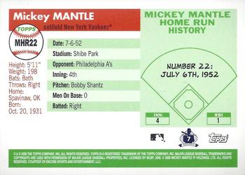 2006 Topps - Mickey Mantle Home Run History #MHR22 Mickey Mantle Back