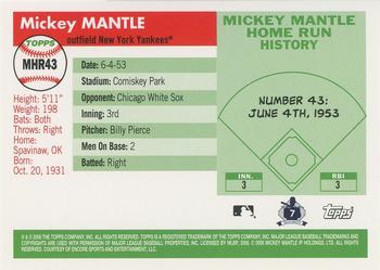 2006 Topps - Mickey Mantle Home Run History #MHR43 Mickey Mantle Back