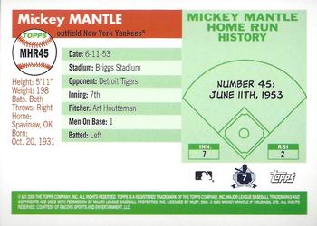 2006 Topps - Mickey Mantle Home Run History #MHR45 Mickey Mantle Back
