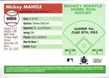 2006 Topps - Mickey Mantle Home Run History #MHR46 Mickey Mantle Back