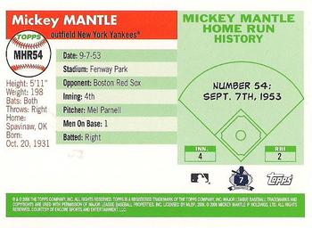 2006 Topps - Mickey Mantle Home Run History #MHR54 Mickey Mantle Back
