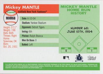 2006 Topps - Mickey Mantle Home Run History #MHR68 Mickey Mantle Back