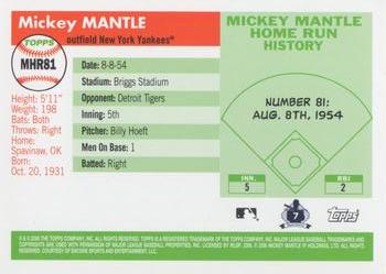 2006 Topps - Mickey Mantle Home Run History #MHR81 Mickey Mantle Back