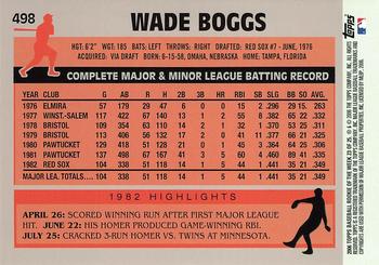 2006 Topps - Rookie of the Week #23 Wade Boggs Back