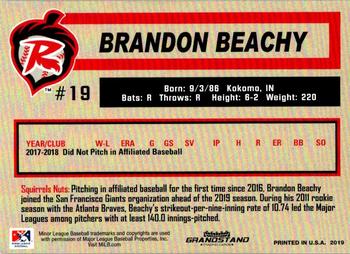 2019 Grandstand Richmond Flying Squirrels #NNO Brandon Beachy Back