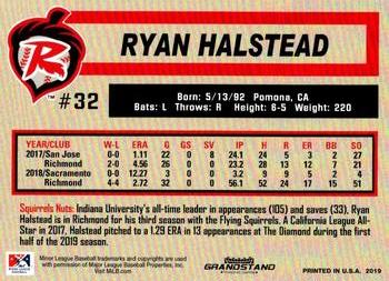 2019 Grandstand Richmond Flying Squirrels #NNO Ryan Halstead Back
