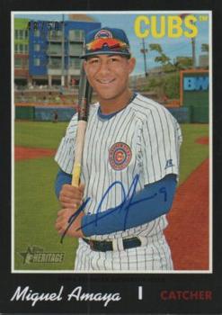 2019 Topps Heritage Minor League - Real One Autographs Black Border #ROA-MA Miguel Amaya Front