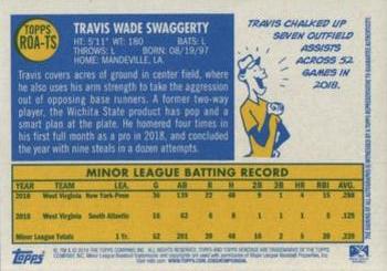 2019 Topps Heritage Minor League - Real One Autographs Black Border #ROA-TS Travis Swaggerty Back