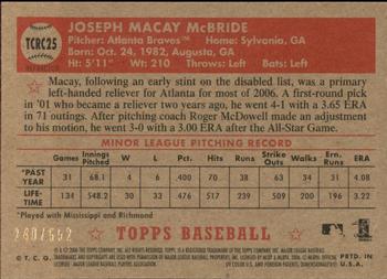2006 Topps '52 Rookies - Chrome Refractors #TCRC25 Macay McBride Back