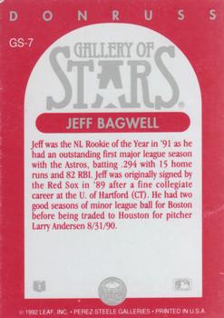 1992 Triple Play - Gallery of Stars #GS-7 Jeff Bagwell Back