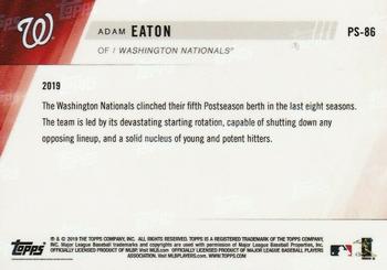 2019 Topps Now Postseason Washington Nationals #PS-86 Adam Eaton Back