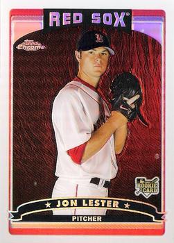 2006 Topps Updates & Highlights - Chrome Rookie Cards Refractors #CRC17 Jon Lester Front