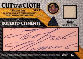 2006 Topps Sterling - Cut from the Same Cloth Signatures #SC3 Mickey Mantle / Roberto Clemente Back