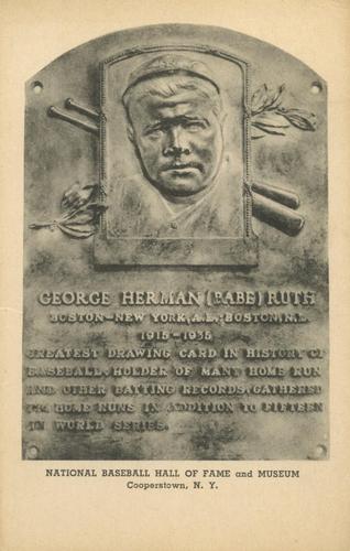 1944-45 Albertype Hall of Fame Plaque Postcards (Type 1) #NNO Babe Ruth Front