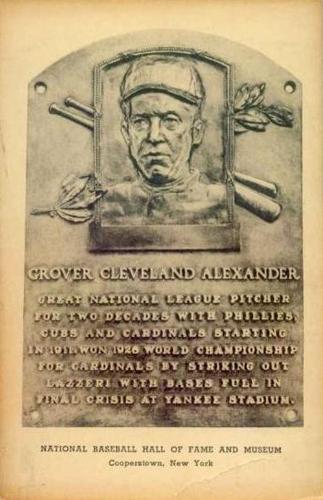 1946-52 Albertype Hall of Fame Plaque Postcards (Type 2) #NNO Grover  Alexander Front