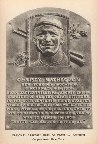 1946-52 Albertype Hall of Fame Plaque Postcards (Type 2) #NNO Christy Mathewson Front