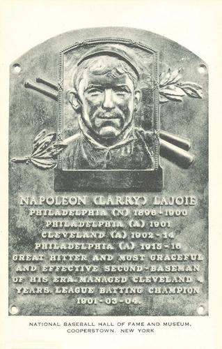 1953-55 Artvue Hall of Fame Plaque Postcards (Type 1) #NNO Nap Lajoie Front