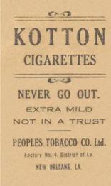 1911-16 People's Tobacco Kotton (T216) #NNO John McGraw Back