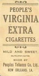 1911-16 People's Tobacco Virginia Extra (T216) #NNO Bob Bescher Back