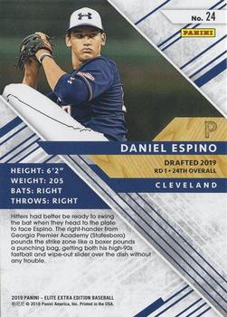 2019 Panini Elite Extra Edition #24 Daniel Espino Back