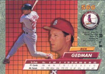 1992 Ultra #566 Rich Gedman Back