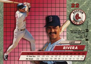 1992 Ultra #22 Luis Rivera Back