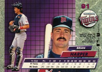 1992 Ultra #91 Brian Harper Back