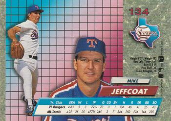 1992 Ultra #134 Mike Jeffcoat Back