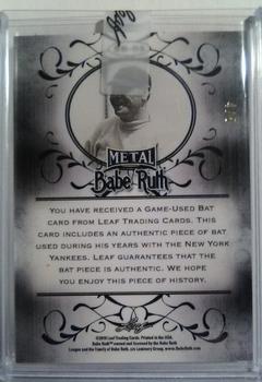 2019 Leaf Metal Babe Ruth Collection - Black #03 Babe Ruth Back