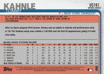 2019 Topps Update - 150th Anniversary #US161 Tommy Kahnle Back