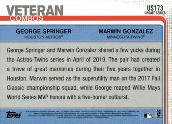 2019 Topps Update - 150th Anniversary #US173 Reunited (Marwin Gonzalez / George Springer) Back