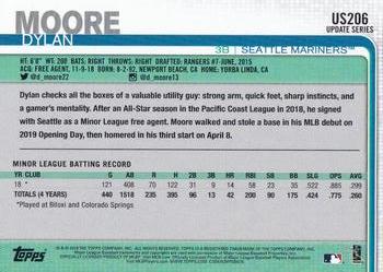 2019 Topps Update - Rainbow Foil #US206 Dylan Moore Back