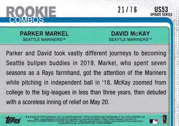 2019 Topps Update - Independence Day #US53 Parker Markel/David McKay Back