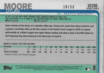 2019 Topps Update - Mother's Day Pink #US206 Dylan Moore Back