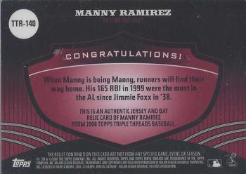 2006 Topps Triple Threads - Relic #TTR-140 Manny Ramirez Back