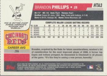2006 Topps Updates & Highlights - Box Bottoms #HTA3 Brandon Phillips Back