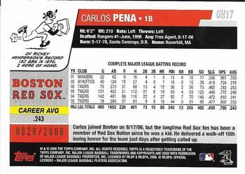 2006 Topps Updates & Highlights - Gold #UH17 Carlos Pena Back