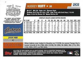 2006 Topps Updates & Highlights - Gold #UH36 Aubrey Huff Back