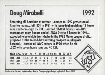 1992 Game Day Wichita State Shockers #24 Doug Mirabelli Back