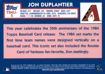 2019 Topps Update - 1984 Topps Baseball 35th Anniversary Chrome Silver Pack #T84U-5 Jon Duplantier Back