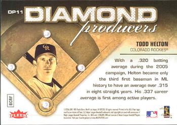 2006 Ultra - Diamond Producers #DP11 Todd Helton Back